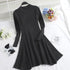 Women Long Sleeve Sweater Dress Women's Irregular Hem Casual Autumn Winter Dress Women O-neck A Line Short Mini Knitted Dresses - menochic